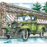 Steven Charem Spokane Artist Old Car Drawing