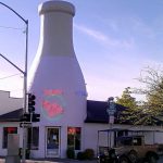 Ice Cream Spokane Mary Lou’s Milk bottle with vintage car