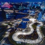 Christmas Lights Spokane aerial view of 2019s numerica tree lighting celebration